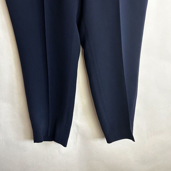 Lafayette 148 New York Size 14 Navy Blue Clinton Ankle Pants Straight High Rise - Picture 4 of 8